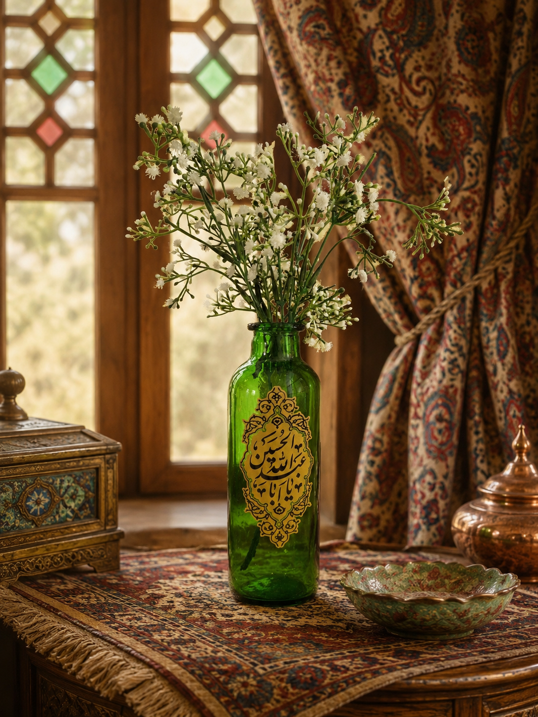 گلدان شیشه ای با نام امام حسین