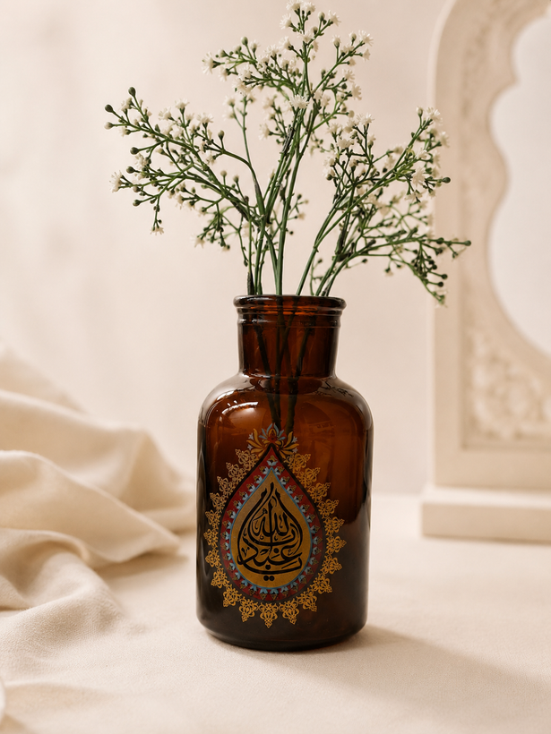 گلدان شیشه ای با ذکر اباعبدالله